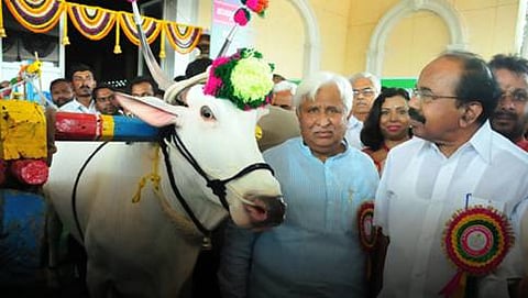 ಸಮಾವೇಶದಲ್ಲಿ ಎಚ್.ಕೆ.ಪಾಟೀಲ್ ಹಾಗೂ ಹಿರಿಯ ಕಾಂಗ್ರೆಸ್ ನಾಯಕ ಎಂ.ವೀರಪ್ಪ ಮೊಯಿಲಿ