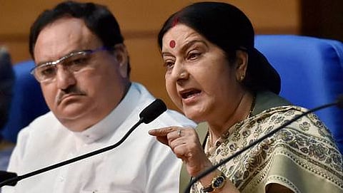ವಿದೇಶಾಂಗ ಸಚಿವೆ ಸುಷ್ಮಾ ಸ್ವರಾಜ್(ಪಿಟಿಐ ಸಂಗ್ರಹ ಚಿತ್ರ)