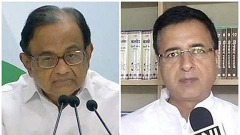 ಕಾಂಗ್ರೆಸ್ ನಾಯಕರಾದ ಪಿ.ಚಿದಂಬರಂ ಮತ್ತು ರಂದೀಪ್ ಎಸ್.ಸುರ್ಜೆವಾಲಾ