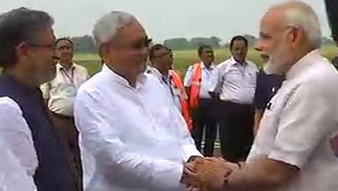 ಪ್ರವಾಹ ಪೀಡಿತ ಬಿಹಾರ ರಾಜ್ಯಕ್ಕೆ ಪ್ರಧಾನಿ ಮೋದಿ ಭೇಟಿ: ಸಿಎಂ ನಿತೀಶ್ ಜೊತೆಗೆ ಪ್ರವಾಹ ಪರಿಸ್ಥಿತಿ ಸಮೀಕ್ಷೆ