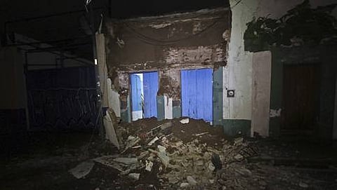 ಭೂಕಂಪನದ ತೀವ್ರತೆ ಕುಸಿದುಬಿದ್ದ ಕಟ್ಟಡ