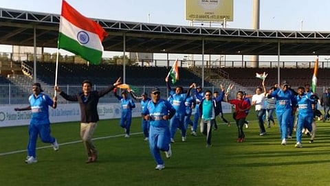ಗೆಲುವಿನ ಸಂಭ್ರಮದಲ್ಲಿ ಭಾರತದ ತಂಡ