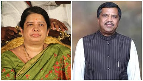 ಅನಿತಾ ಕುಮಾರಸ್ವಾಮಿ ಮತ್ತು ಎಲ್,.ಆರ್ ಶಿವರಾಮೇಗೌಡ