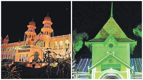 ಮೈಸೂರಿನ ಕಟ್ಟಡಗಳಿಗೆ ದೀಪಾಲಂಕಾರ