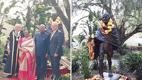 ಕಾಂಗರೂ ನಾಡಲ್ಲಿ ಶಾಂತಿದೂತನ ಕಲರವ: ಗಾಂಧಿ ಪ್ರತಿಮೆ ಅನಾವಣಗೊಳಿಸಿದ ರಾಷ್ಟ್ರಪತಿ ಕೋವಿಂದ್