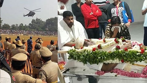 ಮಂಡ್ಯದಿಂದ ಬೆಂಗಳೂರಿಗೆ ಬಂದಿಳಿದ ಅಂಬಿ ಪಾರ್ಥೀವ ಶರೀರ: ಮೆರವಣಿಗೆಗೆ ಸಿದ್ಧತೆ