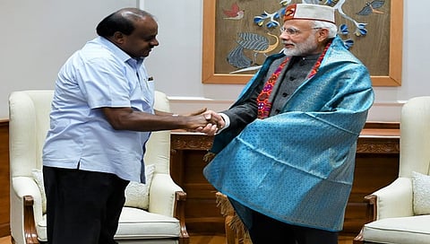 ಪ್ರಧಾನಿ ಜೊತೆಗೆ ಮುಖ್ಯಮಂತ್ರಿ ಕುಮಾರಸ್ವಾಮಿ ಭೇಟಿ