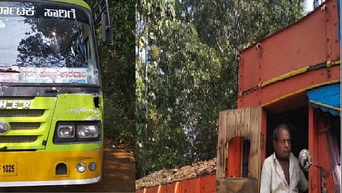 ಬಸ್ಸು ಹಾಗೂ ಲಾರಿನ ಚಿತ್ರ