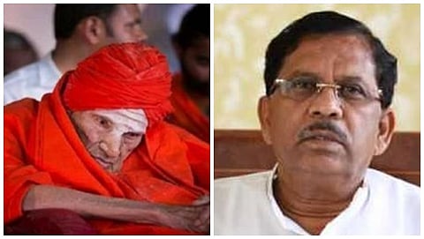 ಸಿದ್ದಗಂಗಾ ಶ್ರೀಗಳು-ಡಾ ಜಿ ಪರಮೇಶ್ವರ್(ಸಂಗ್ರಹ ಚಿತ್ರ)
