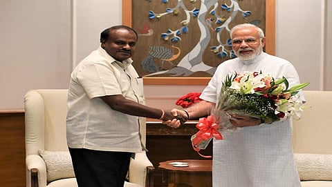 ಮುಖ್ಯಮಂತ್ರಿ ಕುಮಾರಸ್ವಾಮಿ-ಮೋದಿ ಭೇಟಿ