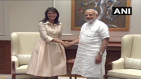 ಅಮೆರಿಕಾ ರಾಯಭಾರಿ ನಿಕ್ಕಿ ಹ್ಯಾಲೆ-ನರೇಂದ್ರ ಮೋದಿ ಭೇಟಿ