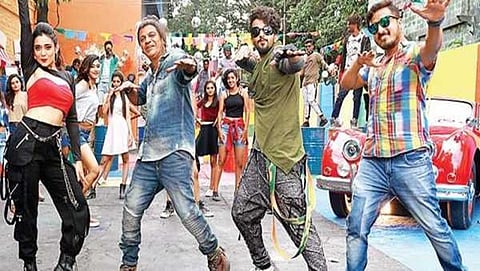 ಕಿಸ್ ಸಿನಿಮಾ ಸೆಟ್ ನಲ್ಲಿ  ಶಿವರಾಜ್ ಕುಮಾರ್