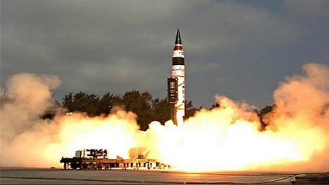 ಅಗ್ನಿ–5’ ಖಂಡಾಂತರ ಕ್ಷಿಪಣಿ ಸಂಗ್ರಹ ಚಿತ್ರ
