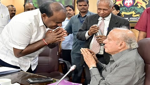 ಕುಮಾರಸ್ವಾಮಿ-ಕೃಷಿ ತಜ್ಞ ಸ್ವಾಮಿನಾಥನ್ ಸಭೆ, ರೈತರ ಸಮಸ್ಯೆ ಕುರಿತು ಚರ್ಚೆ