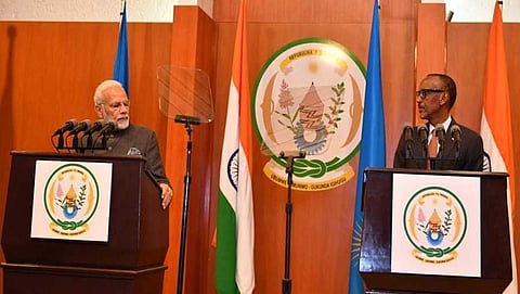 ಪ್ರಧಾನಿ ಮೋದಿ, ರವಾಂಡ ಅಧ್ಯಕ್ಷ ಪೌಲ್ ಕಾಗಾಮೆ