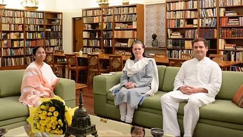 ಸೋನಿಯಾ, ರಾಹುಲ್ ಭೇಟಿ ಮಾಡಿದ ಮಮತಾ ಬ್ಯಾನರ್ಜಿ