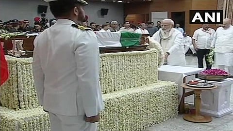 ಅಟಲ್ ಅಂತಿಮ ಯಾತ್ರೆ: ಬಿಜೆಪಿ ಕಚೇರಿ ತಲುಪಿದ ಪಾರ್ಥೀವ ಶರೀರ, ಮಧ್ಯಾಹ್ನದವರೆಗೂ ಸಾರ್ವಜನಿಕರ ದರ್ಶನ