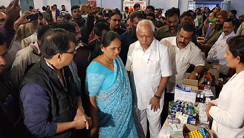 ಪ್ರವಾಹ ಪೀಡಿತ ಕೊಡಗು ಜಿಲ್ಲೆಗೆ ಭೇಟಿ ನೀಡಿರುವ ಬಿಜೆಪಿ ರಾಜ್ಯಾಧ್ಯಕ್ಷ ಬಿ.ಎಸ್.ಯಡಿಯೂರಪ್ಪ