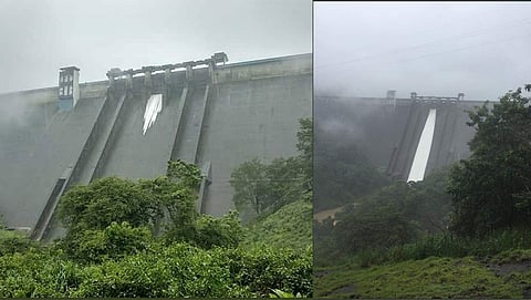 ಡ್ಯಾಂನ ಗೇಟ್ ತೆರೆದು ನೀರು ಹೊರಗೆ ಬಿಡುತ್ತಿರುವುದು