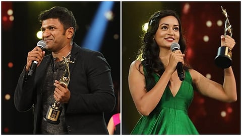 ಸೈಮಾ ಪ್ರಶಸ್ತಿ ಸ್ವೀಕರಿಸಿದ ಪುನೀತ್ ಹಾಗೂ ಶಾನ್ವಿ ಶ್ರೀವಾಸ್ತವ