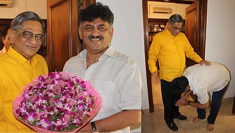 ರಾಜಕೀಯ ಗುರು ಎಸ್ ಎಂ ಕೃಷ್ಣರನ್ನು ಭೇಟಿ ಮಾಡಿದ ಡಿಕೆಶಿ ಹೇಳಿದ್ದೇನು?