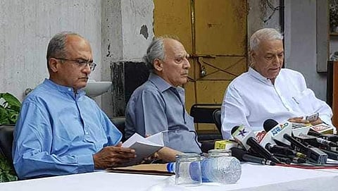 ಮಾಜಿ ಕೇಂದ್ರ ಸಚಿವರಾದ ಯಶವಂತ ಸಿನ್ಹಾ, ಅರುಣ್ ಶೌರಿ