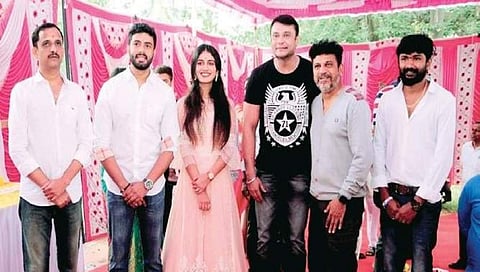 ದ್ರುವನ್ ಚಿತ್ರದ ಮಹೂರ್ತದಲ್ಲಿ ದರ್ಶನ್ ಹಾಗೂ ಶಿವಣ್ಣ
