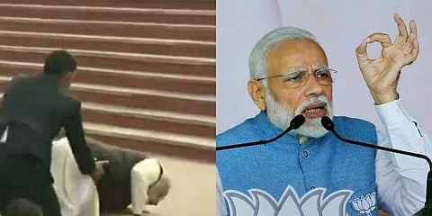 ಮುಗ್ಗರಿಸಿ ಬಿದ್ದ ಪ್ರಧಾನಿ ಮೋದಿ