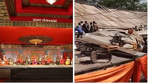 ಧರ್ಮಸ್ಥಳ ಮಹಾಮಸ್ತಕಾಭಿಷೇಕದಲ್ಲಿ ಅವಘಡ, ಕುಸಿದ ಪಂಚಮಹಾವೈಭವ ವೇದಿಕೆ ಚಪ್ಪರ