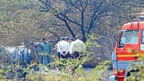 ವಿಮಾನ ಅಪಘಾತದ ನಂತರದ ದೃಶ್ಯ