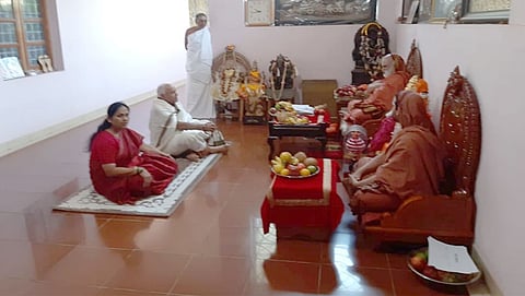 ಶೃಂಗೇರಿಯಲ್ಲಿ ಬಿಎಸ್ ಯಡಿಯೂರಪ್ಪ ಹಾಗೂ ಶೋಭಾ ಕರಂದ್ಲಾಜೆ