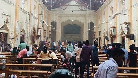 ಶ್ರೀಲಂಕಾ ಸ್ಫೋಟದ ನಂತರದ ಒಂದು ದೃಶ್ಯ