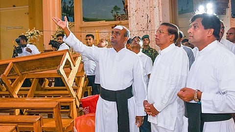ಉಗ್ರ ದಾಳಿ ನಡೆದ ಚರ್ಚ್ ಗೆ ಭೇಟಿ ನೀಡಿದ್ದ ಶ್ರೀಲಂಕಾ ಅಧ್ಯಕ್ಷ