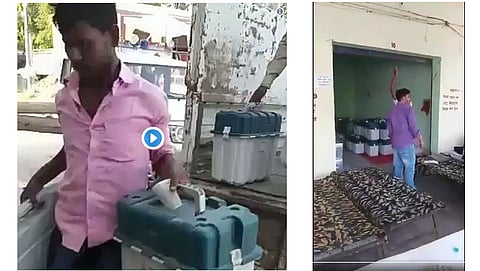 ನಿಗದಿತ ಬೂತ್ ಗೆ ಹೋಗುವ ಮುನ್ನ ಇವಿಎಂನ್ನು ಪರೀಕ್ಷಿಸಿದ ಚುನಾವಣಾಧಿಕಾರಿ