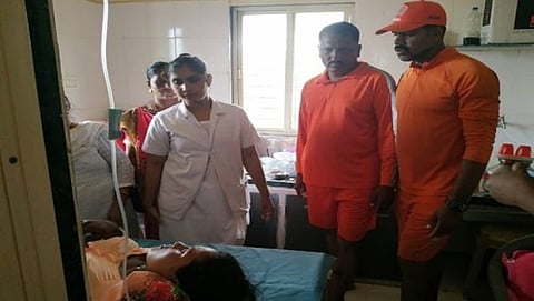 ಗರ್ಭೀಣಿ ಮಹಿಳೆ ಹಾಗೂ ಎನ್ ಡಿಆರ್ ಎಫ್ ತಂಡ