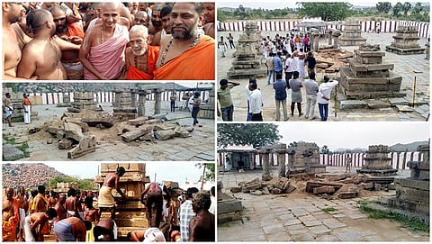 ಧ್ವಂಸಗೊಂಡ ವ್ಯಾಸರಾಜ ವೃಂದಾವನ ಮತ್ತು ಮರು ನಿರ್ಮಾಣ ಹಾಗೂ ಪೇಜಾವರ ಶ್ರೀಗಳ ಚಿತ್ರಗಳು