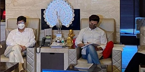 ಎಲ್ ಜೆಪಿ ಪಕ್ಷದ ಸಂಸದೀಯ ಮಂಡಳಿ ಸಭೆ ದೃಶ್ಯ