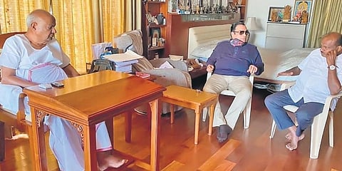 ದೇವೇಗೌಡರ ಮನೆಗೆ ಇಬ್ರಾಹಿಂ ಭೇಟಿ