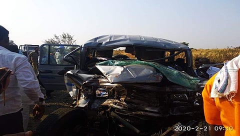 ಅಪಘಾತಕ್ಕೀಡಾದ ಜೀಪು
