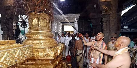 ತಿರುಪತಿ ತಿರುಮಲ ದೇಗುಲದಲ್ಲಿ ಸ್ವಚ್ಛತಾ ಕಾರ್ಯ (ಸಂಗ್ರಹ ಚಿತ್ರ)