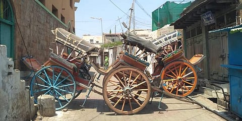 ಬಾಗಲಕೋಟೆ ಹಳೆ ಪಟ್ಟಣದ ಒಳ ರಸ್ತೆ ಬಂದ್ ಮಾಡಿರುವ ನೋಟ