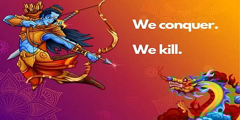ಡ್ರ್ಯಾಗನ್ ಸಂಹಾರಕ್ಕೆ ಸಿದ್ಧನಾದ ರಾಮ!: ಗಡಿಯಲ್ಲಿ ಭಾರತ-ಚೀನಾ ಸಂಘರ್ಷದ ಬಗ್ಗೆ ತೈವಾನ್ ಚಿತ್ರ ವೈರಲ್!