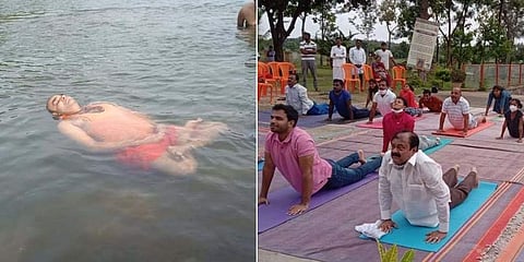 ತ್ರಿನೇತ್ರ ಶ್ರೀಗಳಿಂದ ಜಲ ಯೋಗ ಪ್ರದರ್ಶನ