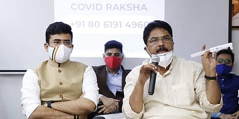 ಬೆಂಗಳೂರು ದಕ್ಷಿಣ ಲೋಕಸಭಾ ವ್ಯಾಪ್ತಿಯಲ್ಲಿ 'ಕೋವಿಡ್ ರಕ್ಷಾ'ಗೆ ಚಾಲನೆ ಸಂಸದ ತೇಜಸ್ವೀ ಸೂರ್ಯ, ಸಚಿವ ಆರ್ ಅಶೋಕ್ ಚಾಲನೆ
