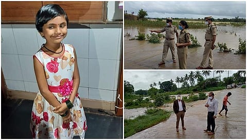 ಎಡಚಿತ್ರದಲ್ಲಿ ಬಾಲಕಿ ಶ್ರೀದೇವಿಯ ಸಂಗ್ರಹ ಚಿತ್ರ, ಬಲಚಿತ್ರದಲ್ಲಿ ಪೊಲೀಸರ ಶೋಧನೆ