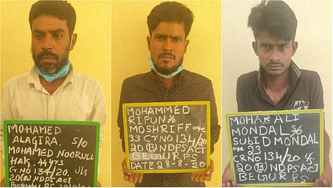 ಬೆಂಗಳೂರು: ಮಾದಕವಸ್ತು ಮಾರುತ್ತಿದ್ದ ಮೂವರ ಬಂಧನ, 11 ಕೆ.ಜಿ ಗಾಂಜಾ,  4.40 ಲಕ್ಷ ನಗದು,ವಶ