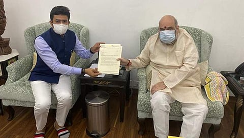 ಅಮಿತ್ ಶಾರನ್ನು ಭೇಟಿ ಮಾಡಿರುವ ತೇಜಸ್ವಿ ಸೂರ್ಯ