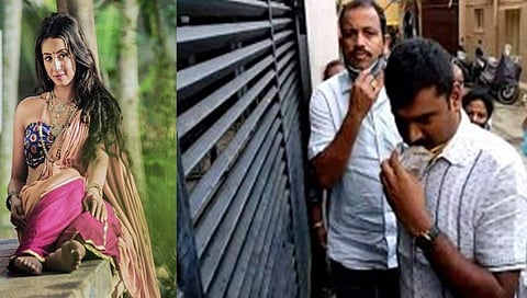 ಸಂಜನಾ ಮನೆಯ ಬಳಿ ನಿಂತಿರುವ ಸಿಸಿಬಿ ಅಧಿಕಾರಿಗಳು