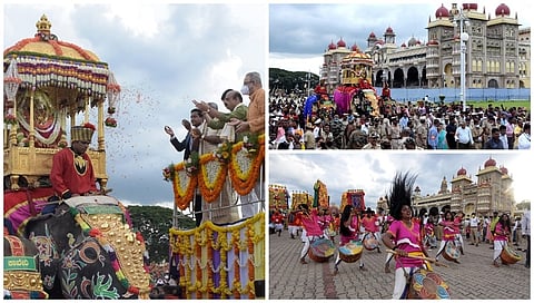 ವಿಶ್ವವಿಖ್ಯಾತ ನಾಡಹಬ್ಬ ಮೈಸೂರು ದಸರಾ ಮಹೋತ್ಸವದ ಪ್ರಮುಖ ಆಕರ್ಷಣೆಯಾದ ಜಂಬೂಸವಾರಿ ಕಾರ್ಯಕ್ರಮ ಅರಮನೆ ಆವರಣದಲ್ಲಿ ಸಂಪ್ರದಾಯಕವಾಗಿ ಜರುಗಿತು.