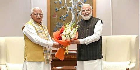 ಪ್ರಧಾನಿ ಮೋದಿ-ಮನೋಹರ್ ಲಾಲ್ ಖಟ್ಟರ್ ಸಭೆ